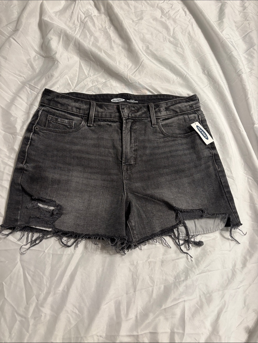 Old Navy Black Distressed Cutoff Denim Shorts